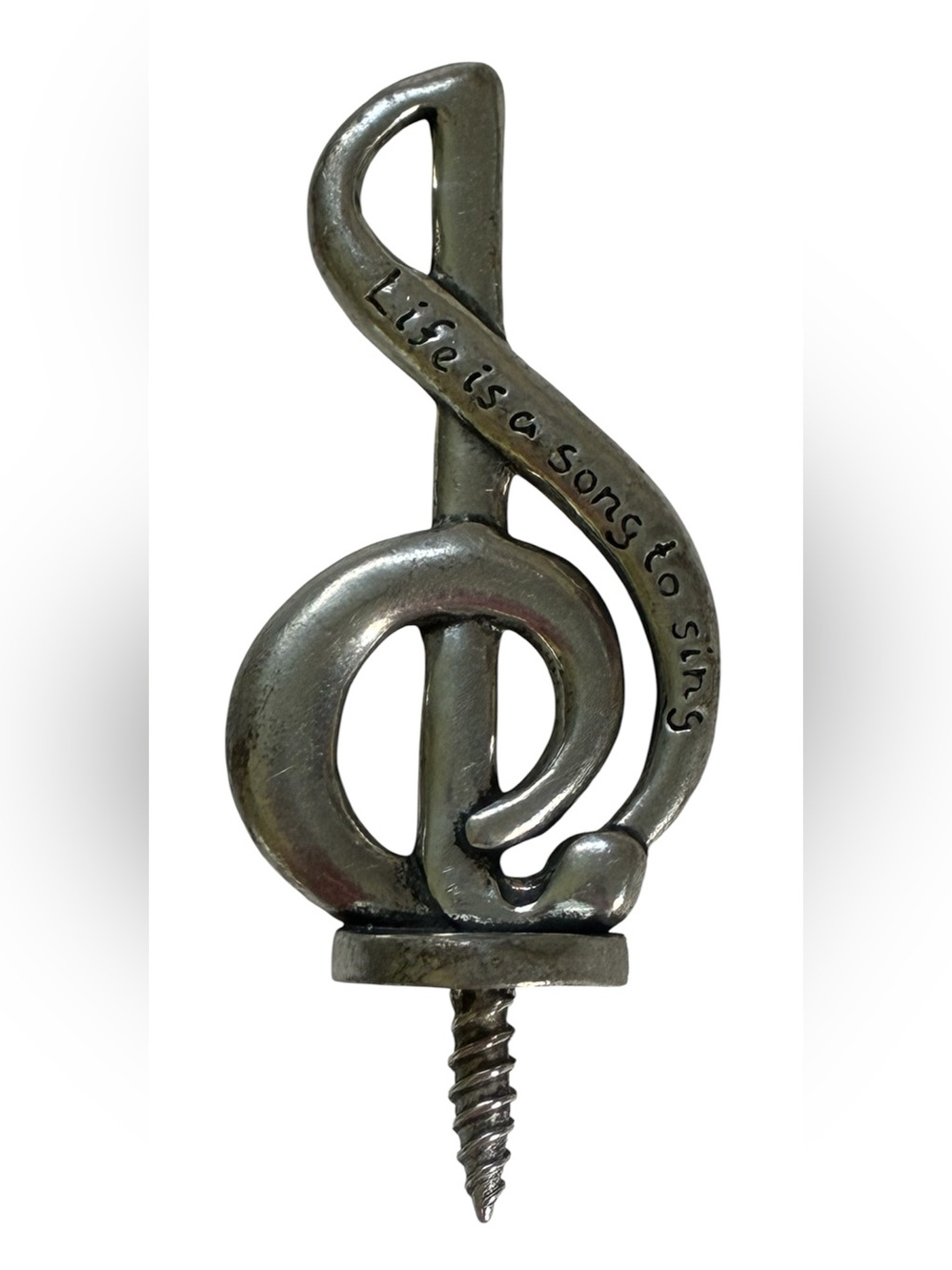 PEWTER DRAWER PULL MUSIC NOTE